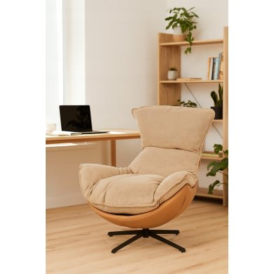 Крісло м'яке поворотне Kontrast JASPER 3D Бежевий 5.01.84281 фото - 9