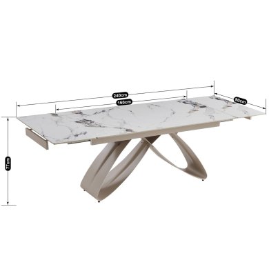 Розкладний обідній стіл Mebel Elit LUIGI Marmur Білий - 6 Розкладний обідній стіл Mebel Elit LUIGI Marmur Білий ME.LUIGI/B/KASZ/S160-240 фото - 6