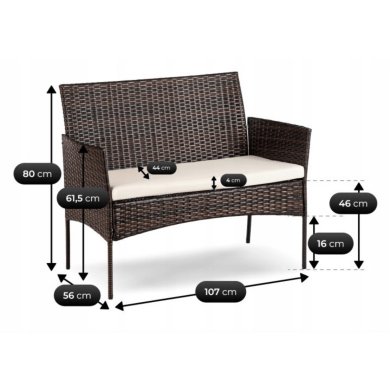 Комплект садових меблів Mebel Elit MISSISIPI Коричневий ME.MISSISIPI/BR/RT/OGR/ZES фото - 12