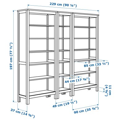 IKEA Стеллаж HEMNES Белый (ИКЕА ХЕМНЭС) 79231154 фото - 2