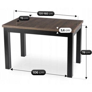 Розкладний обідній стіл Mebel Elit SKUBI Горіх W.SKUBI/OM/CZ/S фото - 8