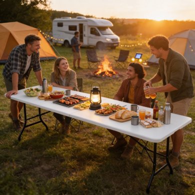 Складной туристический стол Garden Line 240 см Белый ZUM2514 фото - 8