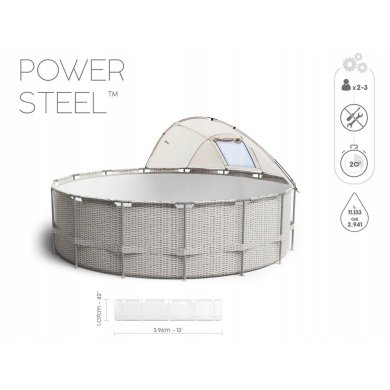 Каркасный бассейн Bestway 5614V POWER STEEL 396х107 см Бежевый 5614V фото - 4