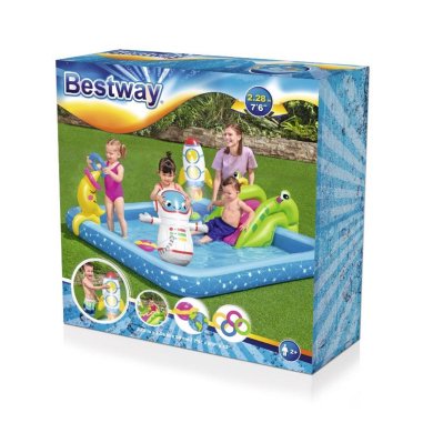 Надувной детский бассейн Bestway 53126 LITTLE ASTRONAUT 228х206x84 см Голубой BES53126 фото - 8