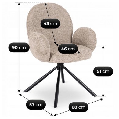 Обеденный стул поворотный Mebel Elit MUSSO Boucle Коричневый ME.MUSSO/BR/CZ/TB/K фото - 8