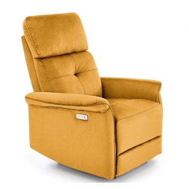 Кресло мягкое раскладное с реклайнером Halmar SEMIR Welur Горчичный V-CH-SEMIR-FOT-MUSZTARDOWY фото - 3