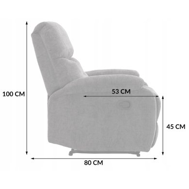 Кресло мягкое раскладное с реклайнером Kontrast ROSA Темно-серый 5.01.84854 фото - 12