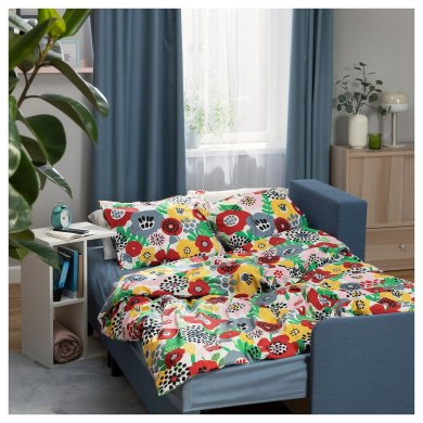 IKEA Комплект постельного белья BRUKSVARA 150х200 см Принт (ИКЕА БРУКСВАРА) 70573825 фото - 4