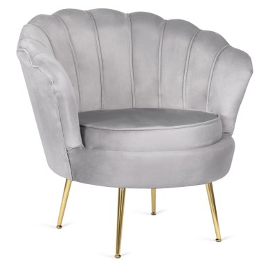 Крісло м'яке з підставкою Mebel Elit GRAND Welur Сірий ME.GRAND/P/V/FW фото - 2