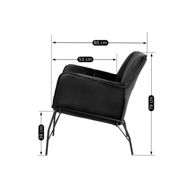 Крісло м'яке Mebel Elit FORN Чорний - 8 Крісло м'яке Mebel Elit FORN Чорний ME.FORN/CZ/V/FW фото - 8