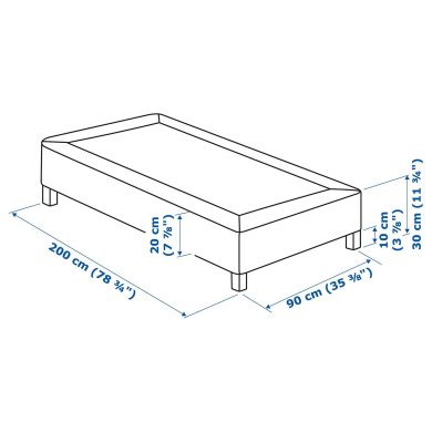 IKEA Ліжко LYNGOR 90х200 см Темно-сірий (ИКЕА ЛИНГОР) 69608374 фото - 5