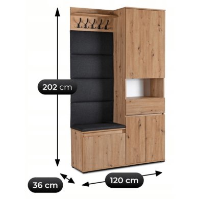 Прихожая Mebel Elit MODENA 120 см Дуб артизан W.MODENA/120/DA/PRZEDPO/ZES фото - 9