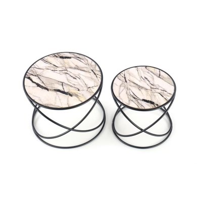 Комплект журнальных столов Halmar SUSANNA Marmur 2 шт Белый V-CH-SUSANNA-LAW фото - 2