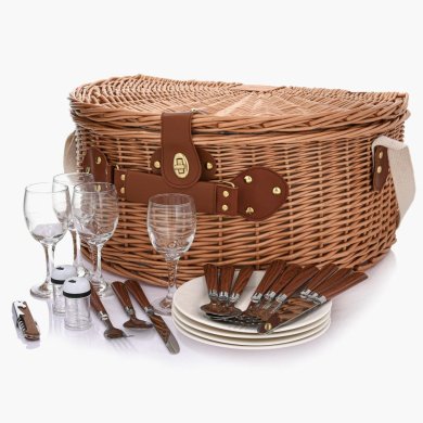 Корзина для пикника на 4-х Duka PICKNICK | Коричневый 2221236 фото - 2