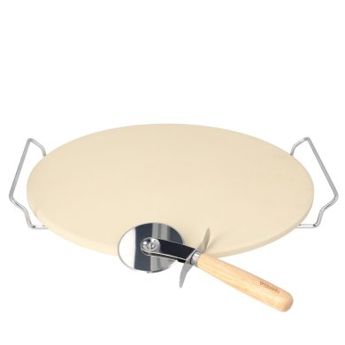 Каменная подставка для пиццы с ножом Homla RINGO 33 см | Бежевый 164677 фото - 2