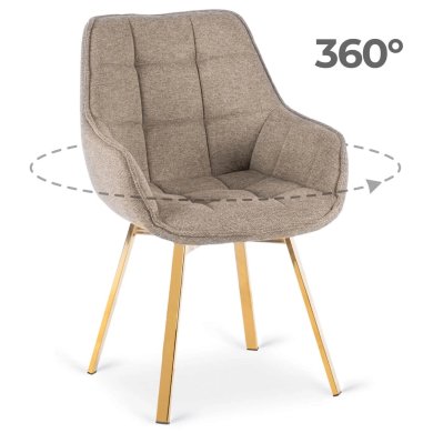 Обеденный стул поворотный Mebel Elit MIA Бежевый ME.MIA2/BZ/ZL/T/K