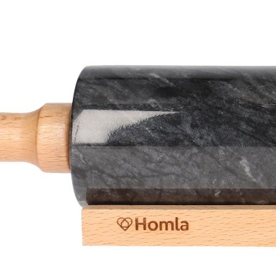 Мармурова качалка для тіста з підставкою Homla MARBLE 45 см Чорний 203423 фото - 4