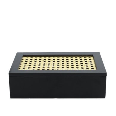 Шкатулка Homla RATTAN 24x15x7 см | Чорний / Дерево 208366 фото - 4