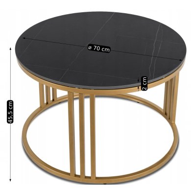 Журнальний стіл Mebel Elit KORIN Marmur Чорний ME.KORIN/CZM/ZL/L фото - 6