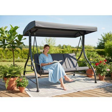 Садова гойдалка Garden Line 194x120x174 см Антрацит KRE3156 фото - 5