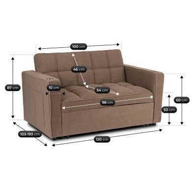 Кресло мягкое раскладное Mebel Elit CORRA 2 Коричневый ME.CORRA/BR/TB/SOF фото - 11