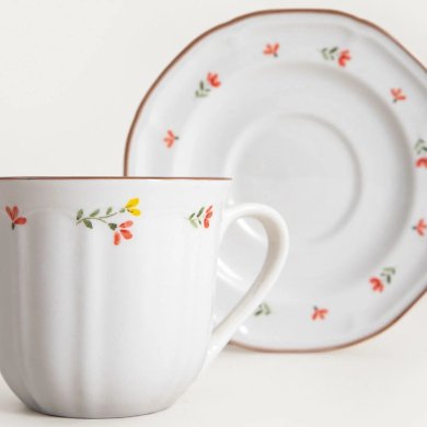 Чашка с блюдцем Homla GRETA 200 мл Розовый 243121 фото - 3