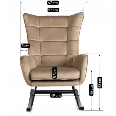 Кресло-качалка мягкое Mebel Elit JACKSON Welur Бежевый - 11 Кресло-качалка мягкое Mebel Elit JACKSON Welur Бежевый ME.JACKSON/BZ/V/FW фото - 11