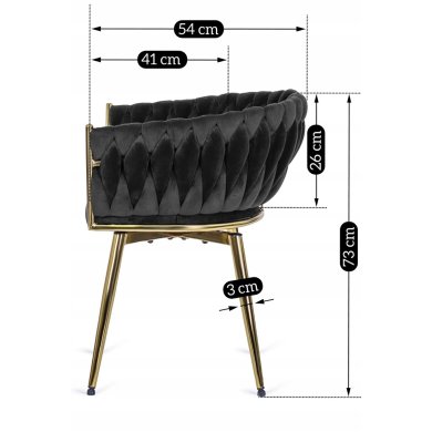 Обідній стілець поворотний Mebel Elit RUBI Welur Чорний ME.RUBI/CZ/ZL/V/K фото - 14