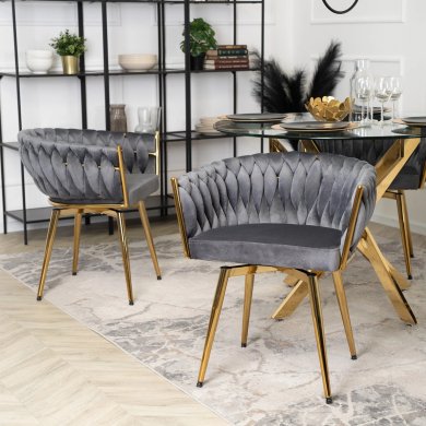 Обідній стілець поворотний Mebel Elit RUBI Welur Сірий ME.RUBI/P/ZL/V/K фото - 6