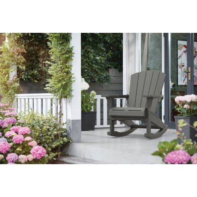 Садове крісло-качалка Keter ROCKING ADIRONDACK Сірий 253277 фото - 2