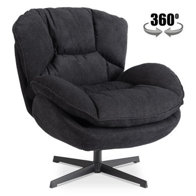Кресло мягкое поворотное Mebel Elit ROSA Черный ME.ROSA/CZ/CZ/T/FW