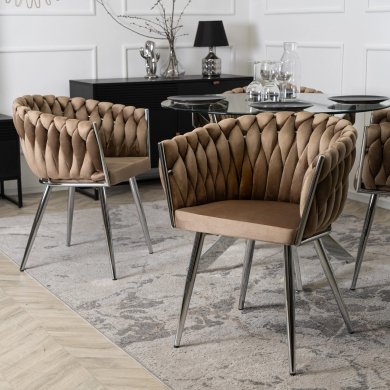 Обеденный стул Mebel Elit SORELLA Welur Бежевый ME.SORELLA/BZ/CH/V/K фото - 7