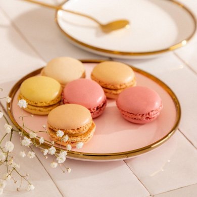 Тарілка десертна Homla SINNES 15 см | Рожевий / Золотий 162894 фото - 4