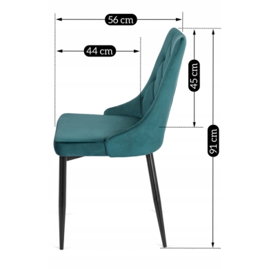 Обеденный стул Mebel Elit CORK Welur Бирюзовый ME.CORK/T/V/K фото - 2