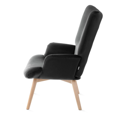 Кресло мягкое Homla MOSS Welur Черный - 4 Кресло мягкое Homla MOSS Welur Черный 155238 фото - 4