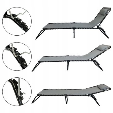 Складной шезлонг Kontrast RELAX 2 Светло-серый - 5 Складной шезлонг Kontrast RELAX 2 Светло-серый 5.90.21334 фото - 5