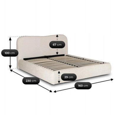 Кровать Mebel Elit BRISTOL Boucle 140x200 см Кремовый ME.BRISTOL/140/KR/TB/LOZZPOJ фото - 12