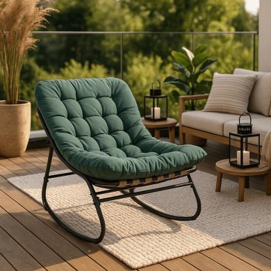 Кресло-качалка мягкое Mebel Elit AURORA Зеленый ME.AURORA/Z/T/FW фото - 8