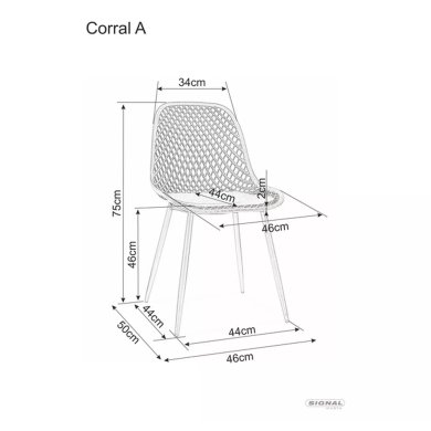 Обеденный стул Signal CORRAL A Черный CORRALACC фото - 3