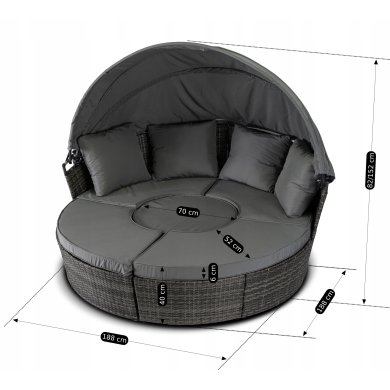 Комплект садовой мебели Mebel Elit CALIFORNIA Серый ME.CALIFORNIA/CP/RT/OGR/ZES фото - 13