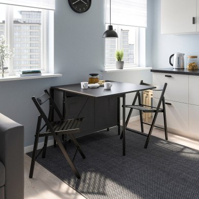 Розкладний обідній стіл KALLHALL Чорний - 10 IKEA Розкладний обідній стіл KALLHALL Чорний (ИКЕА КАЛЛХОЛЛ) 70500075 фото - 10