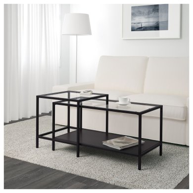 IKEA Комплект журнальных столов VITTSJO 2 шт Черный (ИКЕА ВИТШО) 80215332 фото - 2