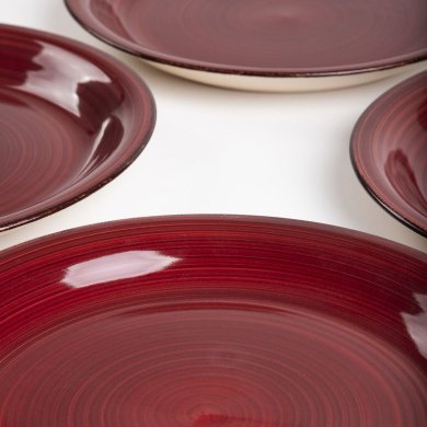 Набор обеденных тарелок Homla OBLAN 27 см 4 шт Бордовый 230163 фото - 3