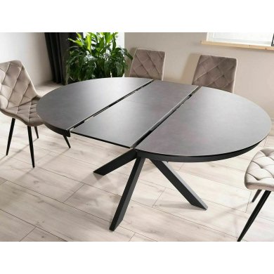 Раскладной обеденный стол Signal PORTO Ceramic Marmur Черный PORTOCC120 фото - 6