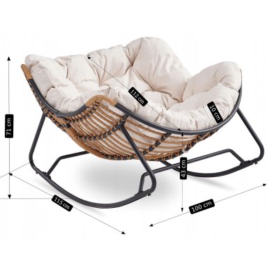 Кресло-качалка мягкое Mebel Elit ELTON Бежевый ME.ELTON/BZ/T/FW фото - 5