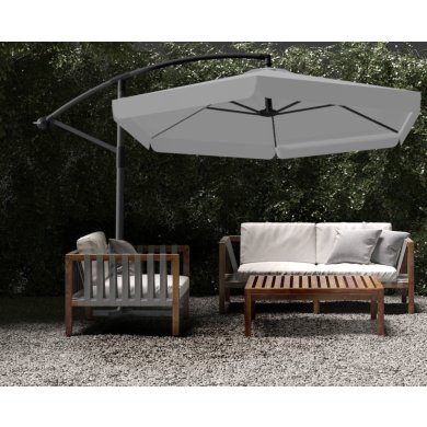 Садова парасоля з чохлом і LED Garden Line BANANA 300 см Сірий GAO1497 фото - 7