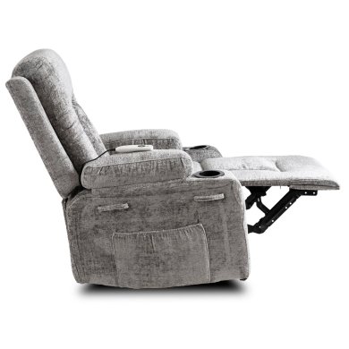 Крісло м'яке розкладне масажне з реклайнером Mebel Elit BOX Welur Сірий - 5 Крісло м'яке розкладне масажне з реклайнером Mebel Elit BOX Welur Сірий ME.BOX/P/V/FW фото - 5