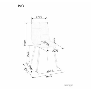Обеденный стул Signal IVO Welur Темно-бежевый IVOVCCB фото - 6