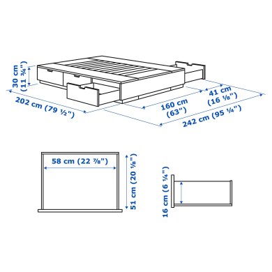 IKEA Кровать NORDLI (ИКЕА НОРДЛИ) 00349849 фото - 3