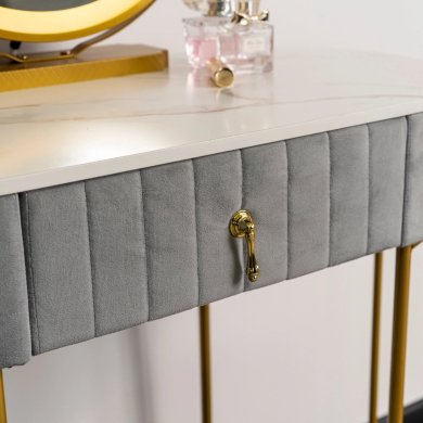 Туалетный стол c пуфом Mebel Elit ASHLEY MINI Marmur Серый ME.ASHLEYMINI/P/ZL/B фото - 5